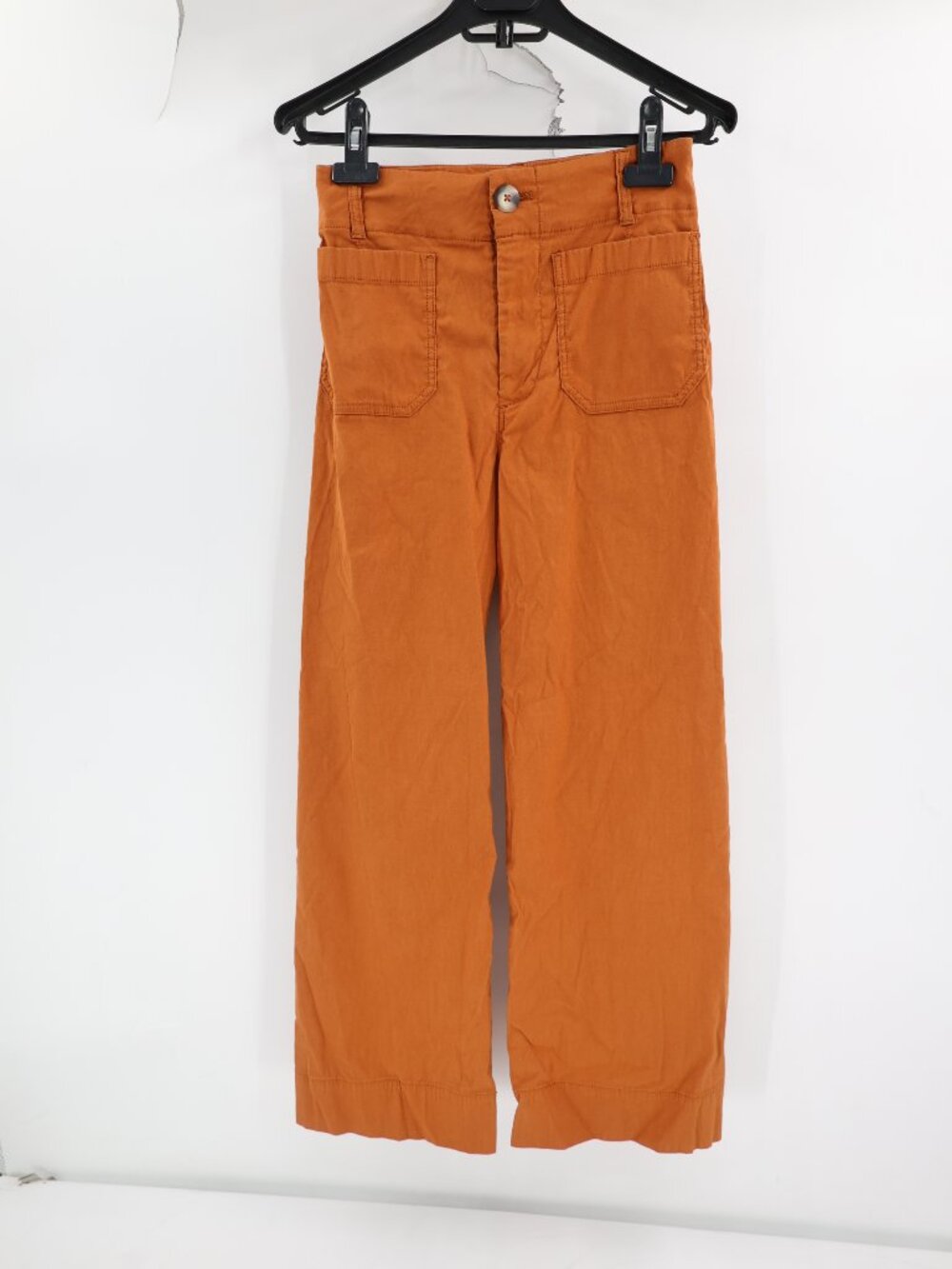 Anthropologie Rust Orange Cropped Wide-Leg Pants